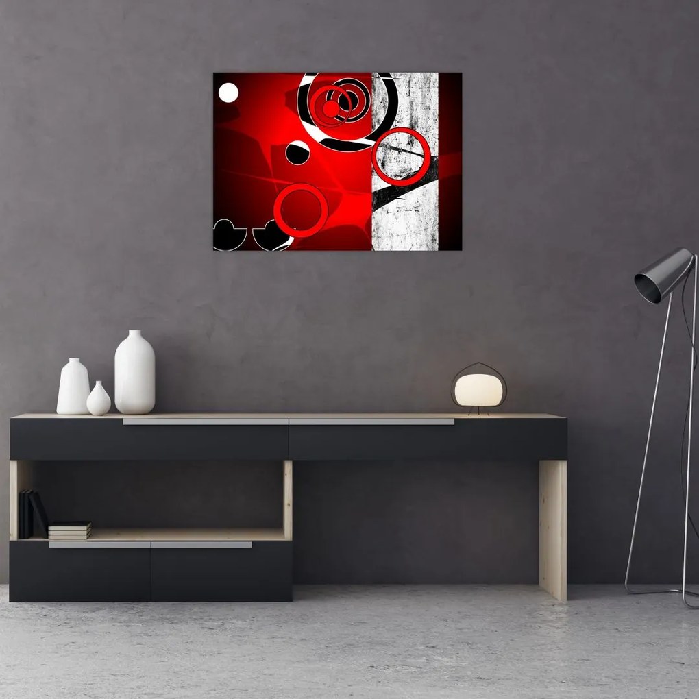 Tablou pe sticlă cu abstracție (70x50 cm)