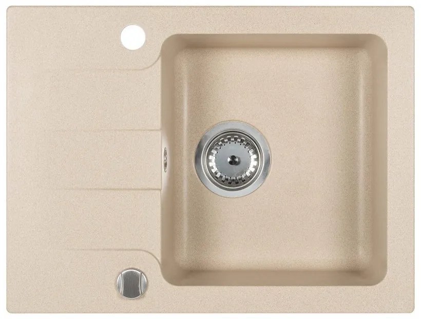 Chiuvetă din granit Coast 25 cu o cuvă, tip picurare, bej