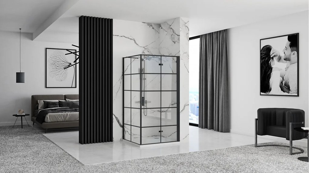Cabina de dus Rea Molier Black 80x90