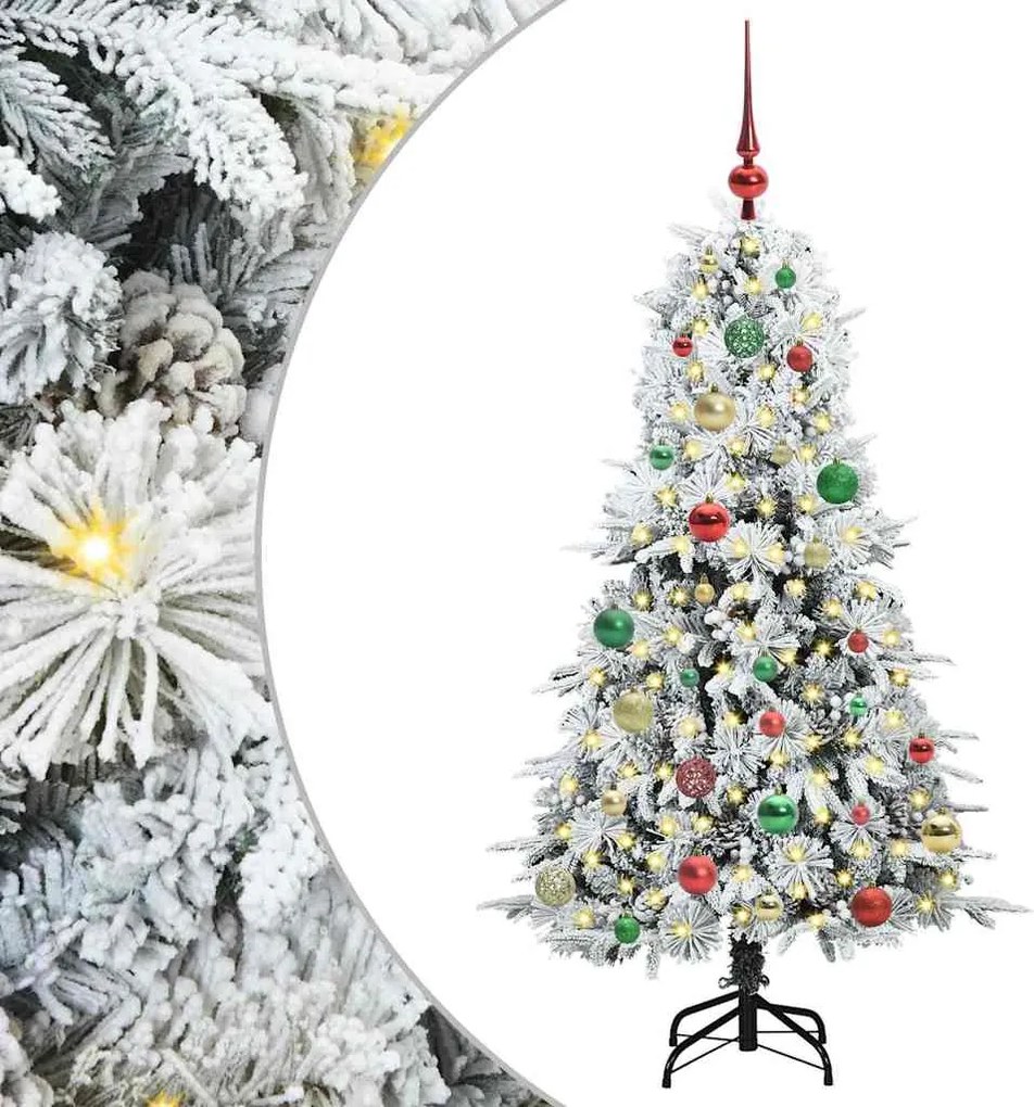 vidaXL Brad de Crăciun artificial cu ramuri articulare Alb 150 cm