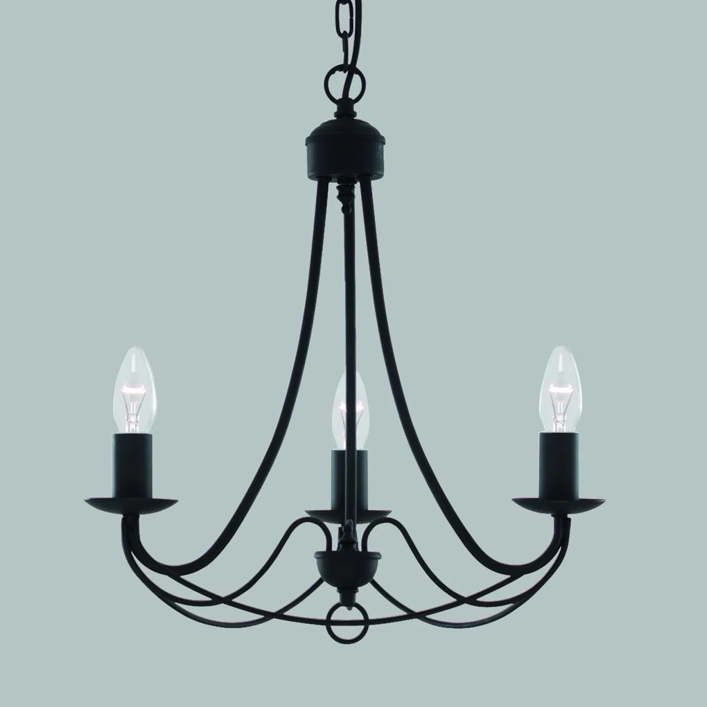 Candelabru traditional stil clasic Maypole negru 3L 6343-3BK SRT