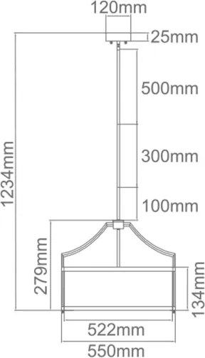 Lustră pe tijă STANZA, 4xE27/15W/230V, Ø 55 cm, crom/alb - Open Design OR80872