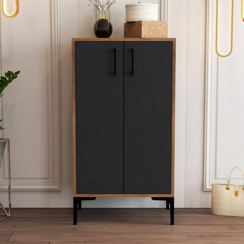 Dulap pentru pantofi Prag Walnut and Anthracite
