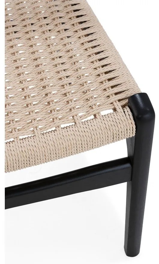 Scaune de dining negre 2 buc. din lemn de arbore de cauciuc Biel – MOME