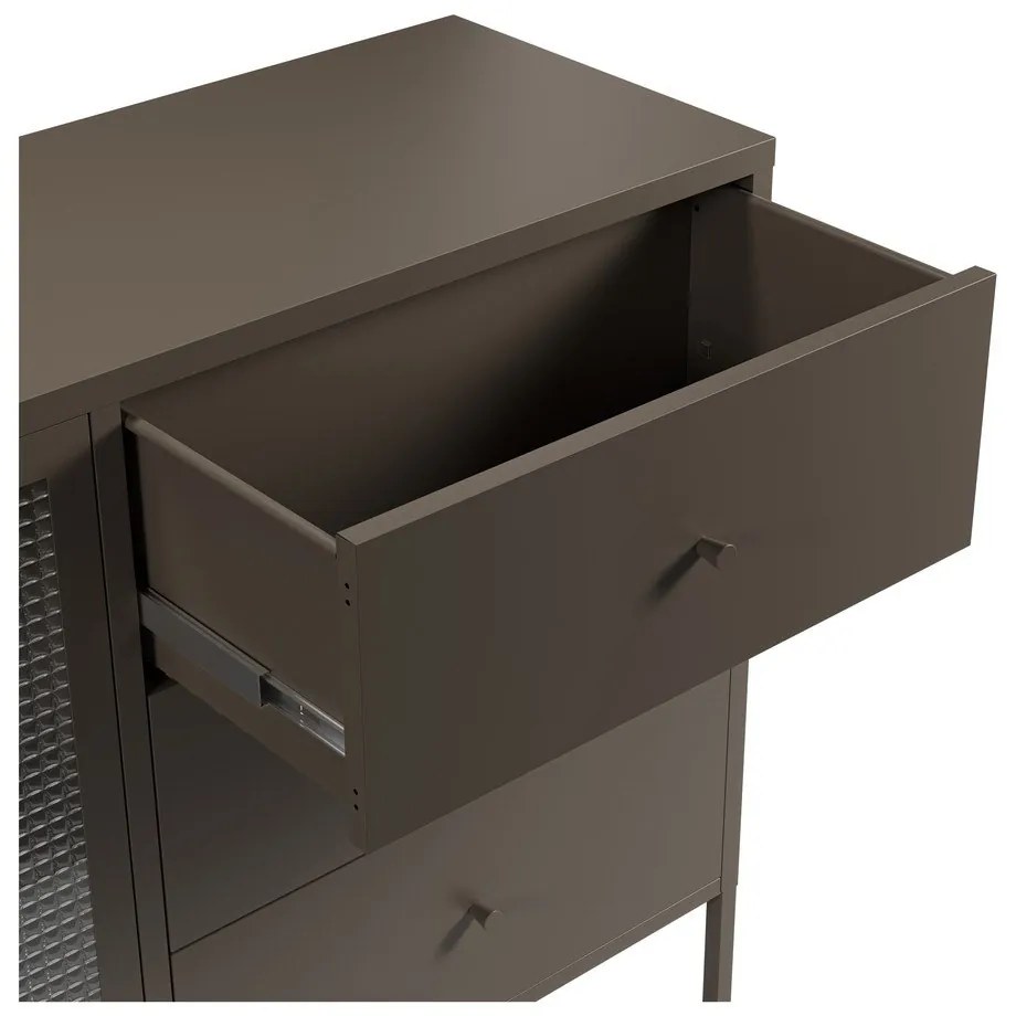 Vitrină gri din metal 140x90x40 cm Layna – Marckeric