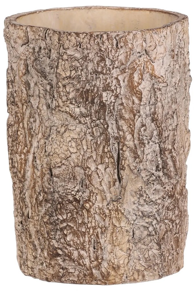 Husă pentru flori imitație de scoarță de copac, 16x 16 x 21 cm, beton, 16 cm