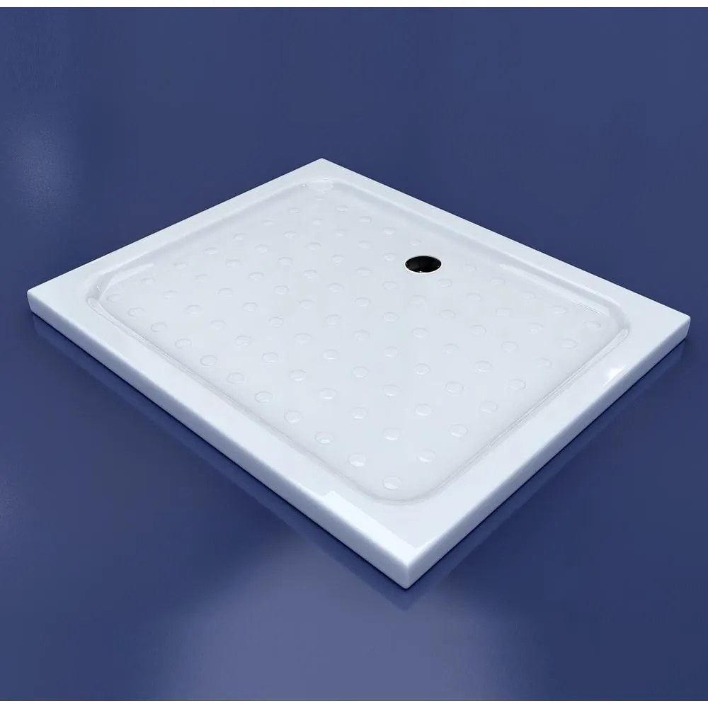 Dotty 80x100x5 cm Cădiță de duș pătrat, acril, cu sifon inclus