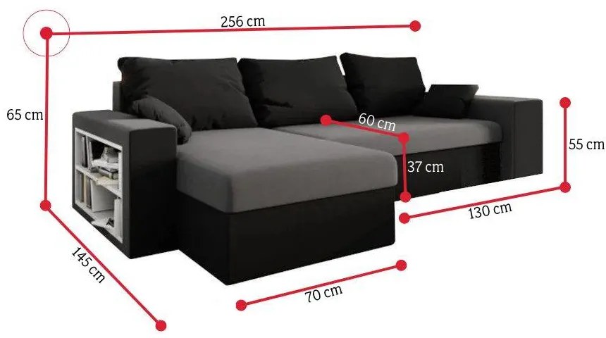 Supermobel Colțar extensibil VEGAS, 253x72x145, rainbow 20/05