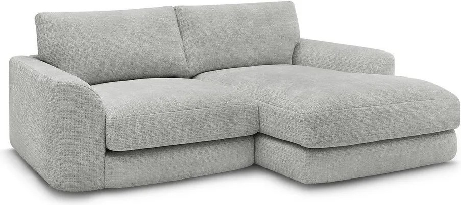 Colțar gri deschis cu tapițerie din chenille (cu colț pe partea dreaptă/cu șezlong) Leonore – Bobochic Paris