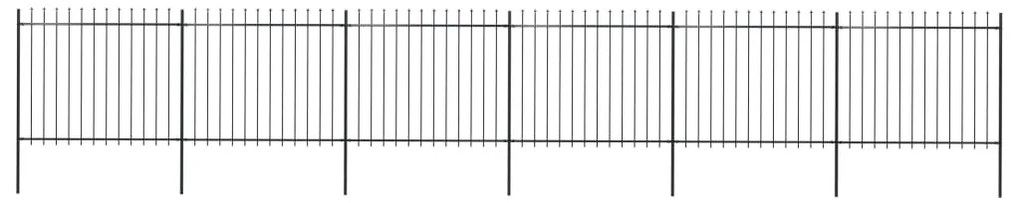 vidaXL Gard de grădină cu vârf tip suliță din oțel 1070x150 cm, negru