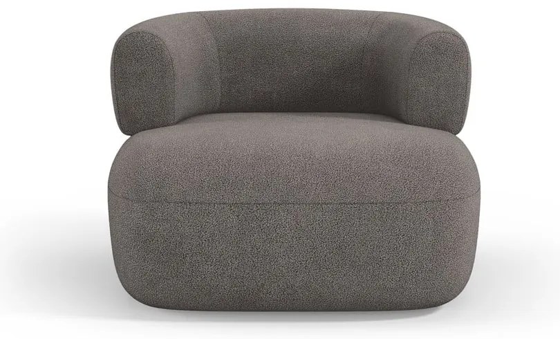 Fotoliu gri cu tapițerie din stofă bouclé Jenny – Micadoni Home
