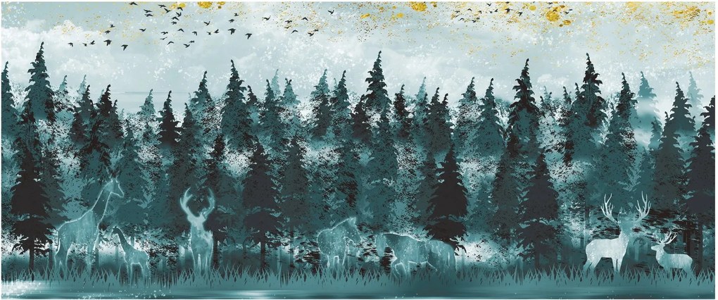 Tablou - Animale din pădure (120x50 cm)