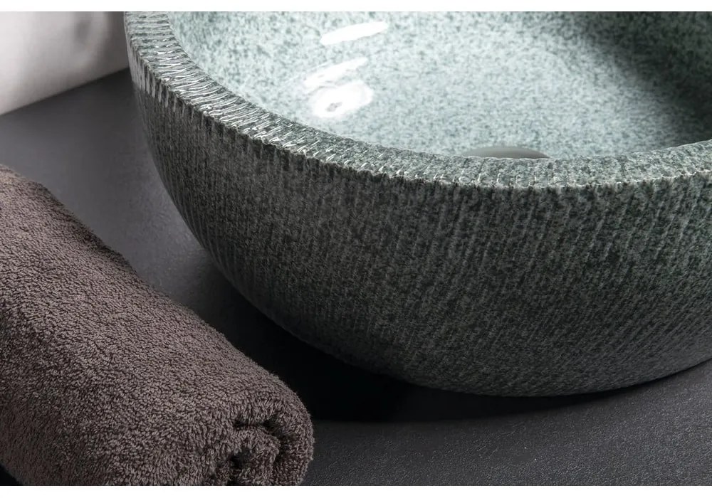 Chiuvetă verde rotundă din ceramică ø 42 cm Priori – Sapho
