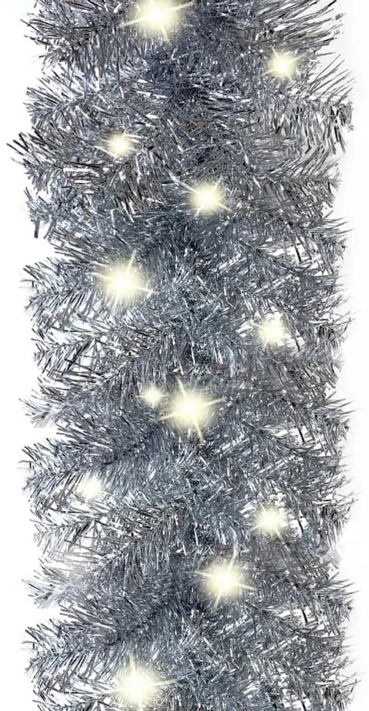 Ghirlanda de Craciun cu lumini LED, argintiu, 5 m 1, Argintiu, 5 m