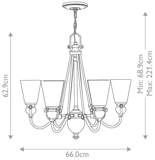 Lustră pe lanț Hinkley HK-MAYFLOWER6 MAYFLOWER 6xE27/60W/230V