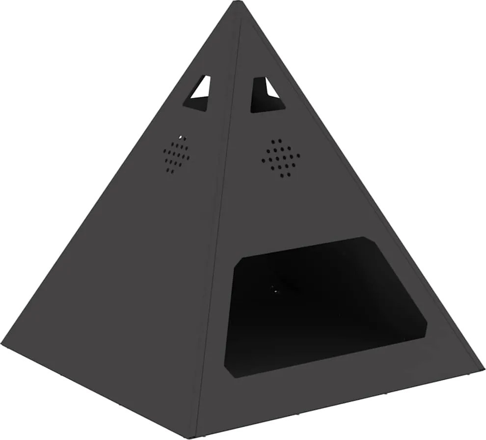 vidaXL Cuptor de foc Negru 50 x 50 x 51 cm Oțel