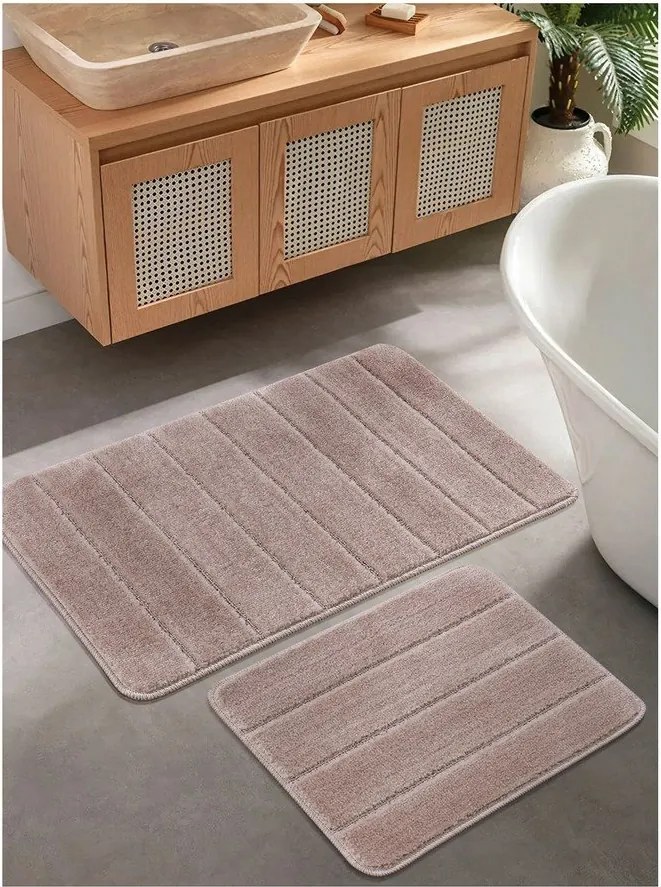 Covorașe de baie maro 2 buc. 50x80 cm Yeni Cizgli – Foutastic