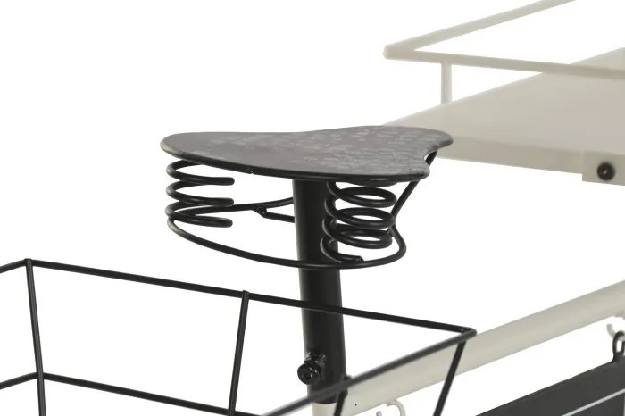 Stand decorativ alb, cu rafturi din metal , tip "Retro Bicycle"