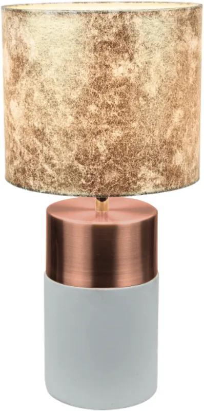 Lampă de masă, gri-maro/roz-auriu/model auriu, QENNY TYPUL 18