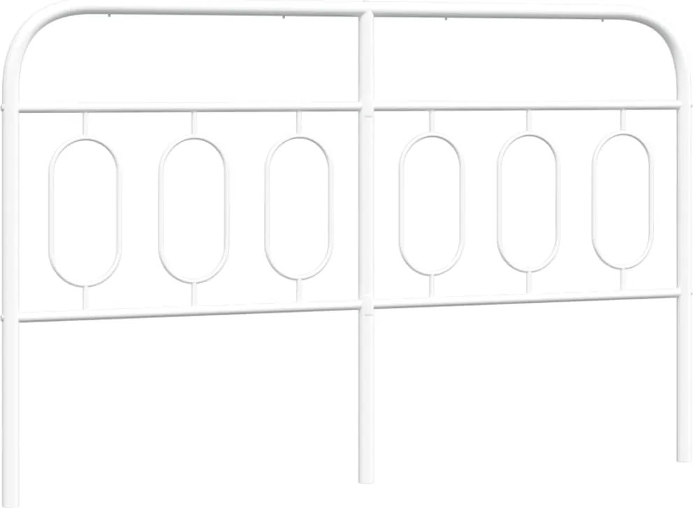vidaXL Tăblie de pat de schimb metalică, alb, 150 cm