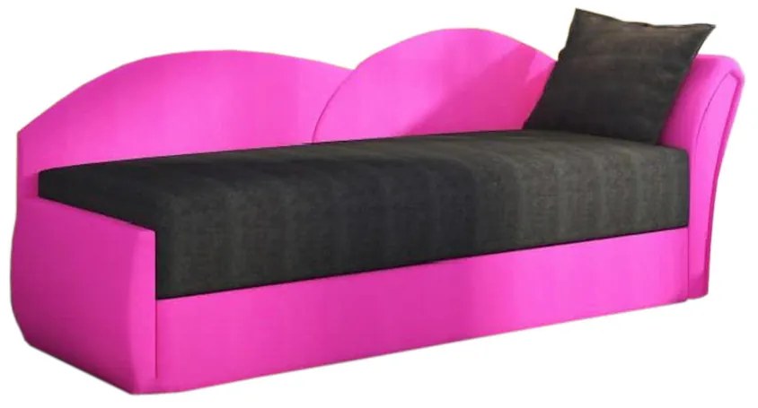Expedo Canapea extensibilă RICCARDO, 200x80x75, negru + roz (alova04/alova76), dreapta