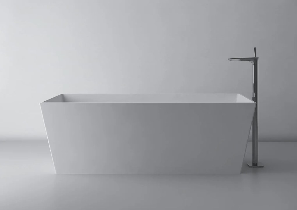 Cada baie freestanding dreptunghiulara, compozit, 159 x 65 cm, Cast Marble Cairo