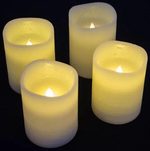 Set decorativ cu LED-uri de 4 lumânări de Advent, alb