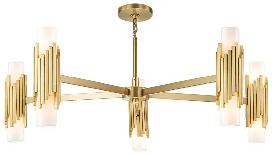 Elstead MARVELE10-AB-OPAL - Lustru pe tijă MARVELE, 10 x E14, 40 W, 230 V, auriu