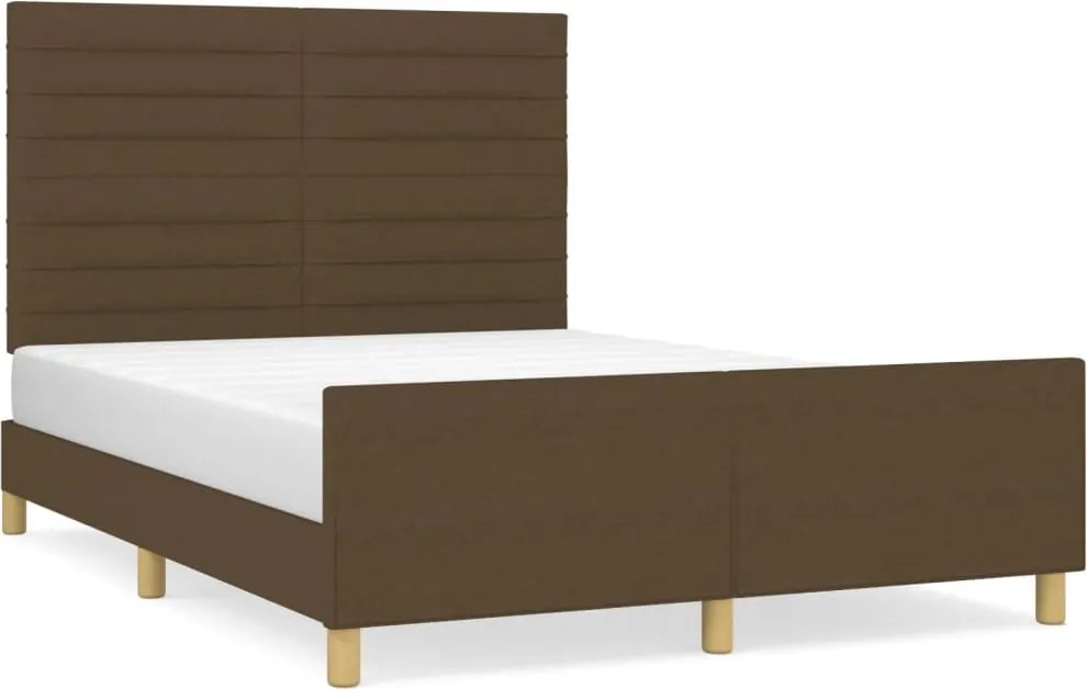 vidaXL Cadru de pat fără saltea, maro închis, 140x200 cm, textil