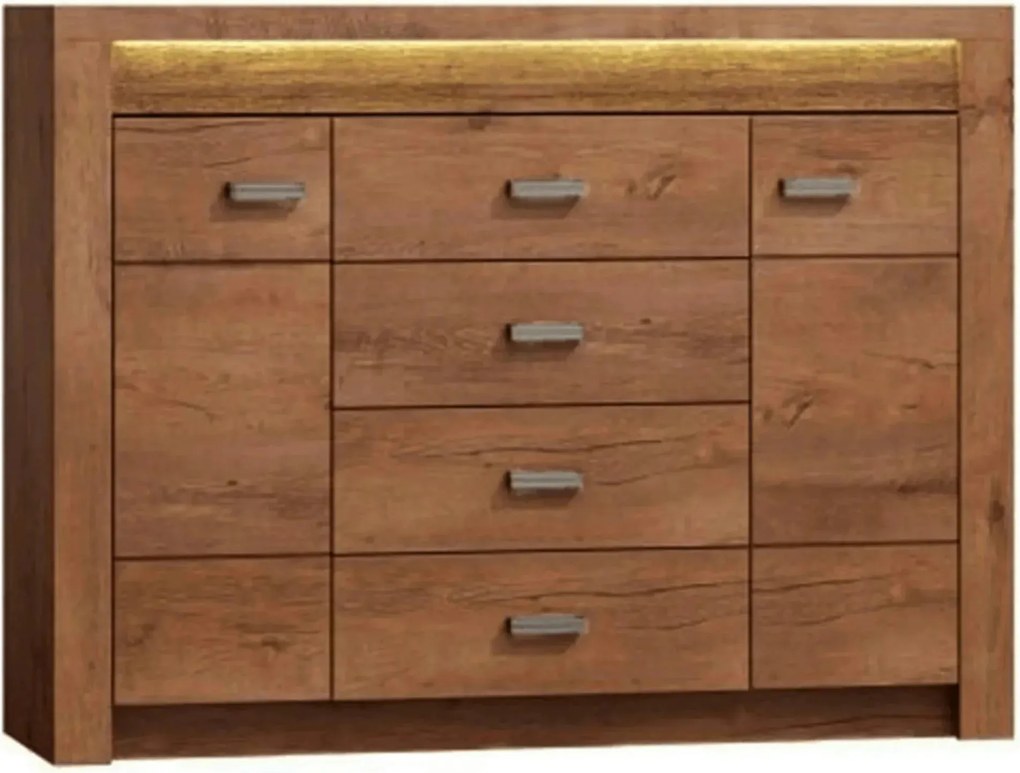Comoda INFINITY I-07, frasin deschis, PAL melaminat, 137x42x104 cm