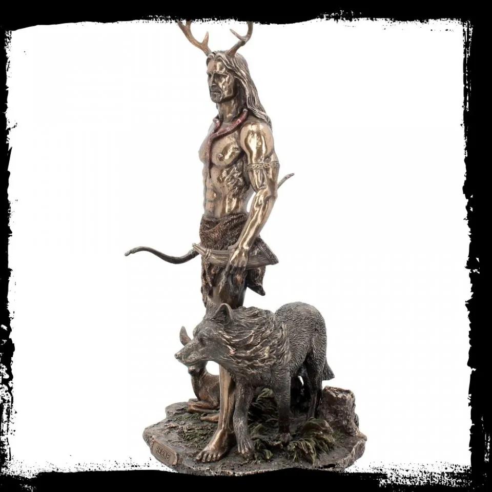 Statueta zeu celtic Herne si animalele 30 cm