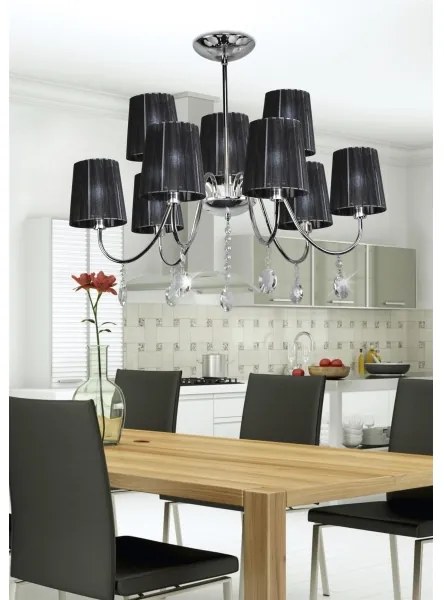 Lustră pe tijă SORENTO 9xE14/40W/230V neagră