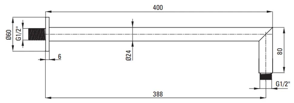 Brat dus fix 400 mm Deante Cascada auriu periat Auriu periat