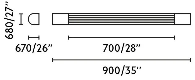 Aplica LED pentru baie IP44 KIVA L-90cm