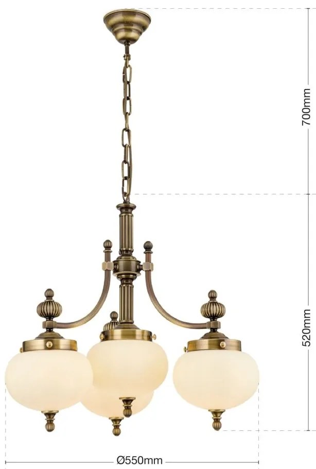 Lustra suspendata eleganta stil clasic Nostalgie 4L patina/ champagne