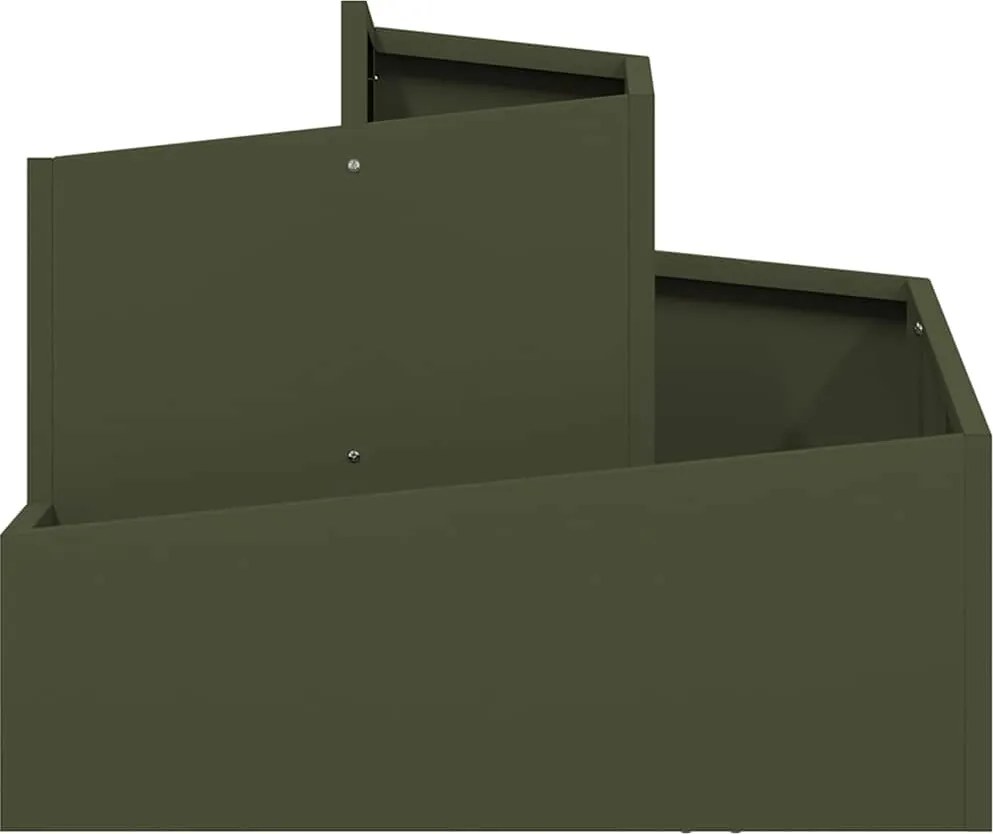 vidaXL Vază pentru Grădină Verde măsliniu 60 x 60 x 50 cm