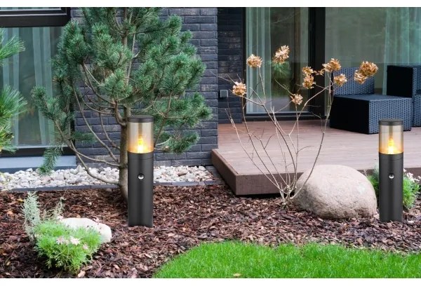 Lampă de exterior cu senzor XELOO 1xE27/60W/230V 50 cm IP44 Globo 32015BSS