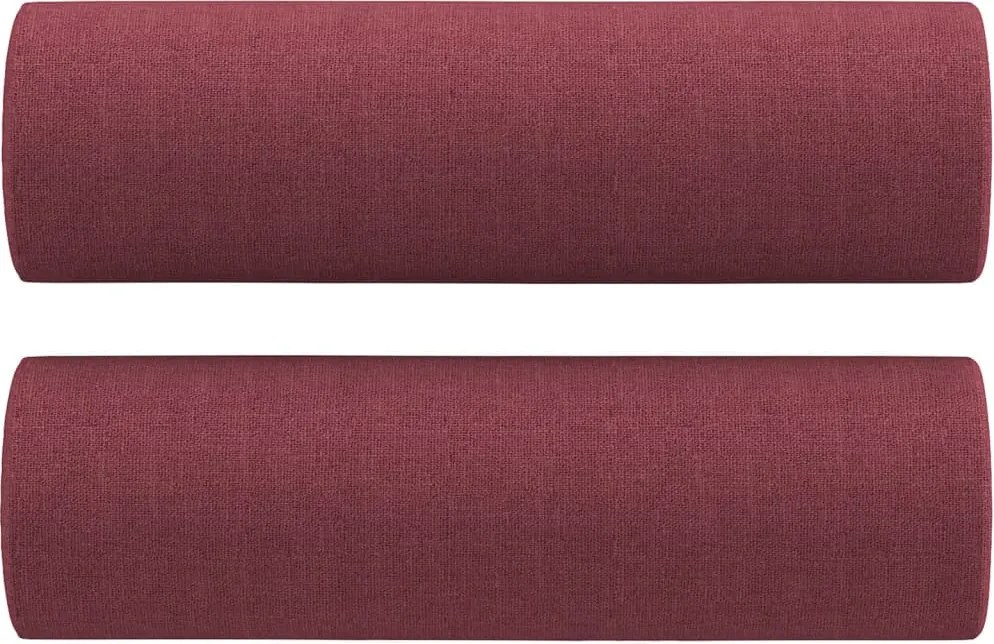 vidaXL Perne decorative, 2 buc., roșu vin, Ø15x50 cm, textil