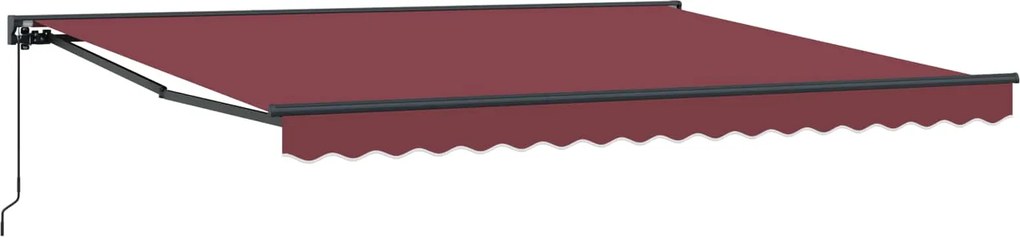 vidaXL Cadru de copertină Manual Burgundy 400 × 300 cm