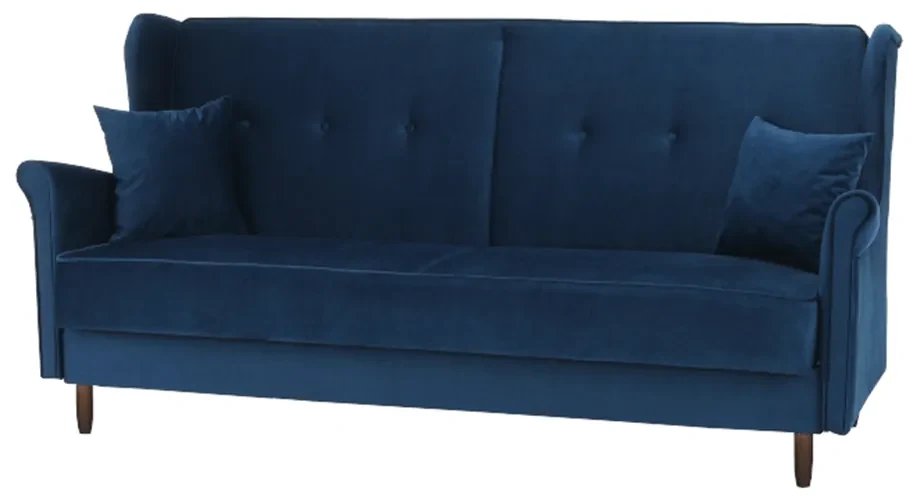Canapea extensibilă, material textil albastru, COLUMBUS
