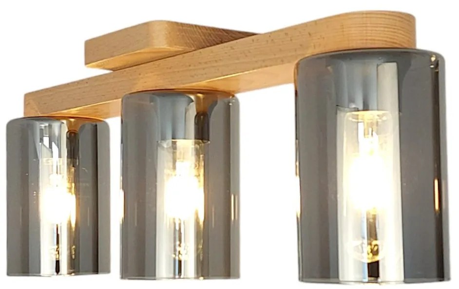 Plafoniera clasica fabricata manual din lemn SIENA SMOKE