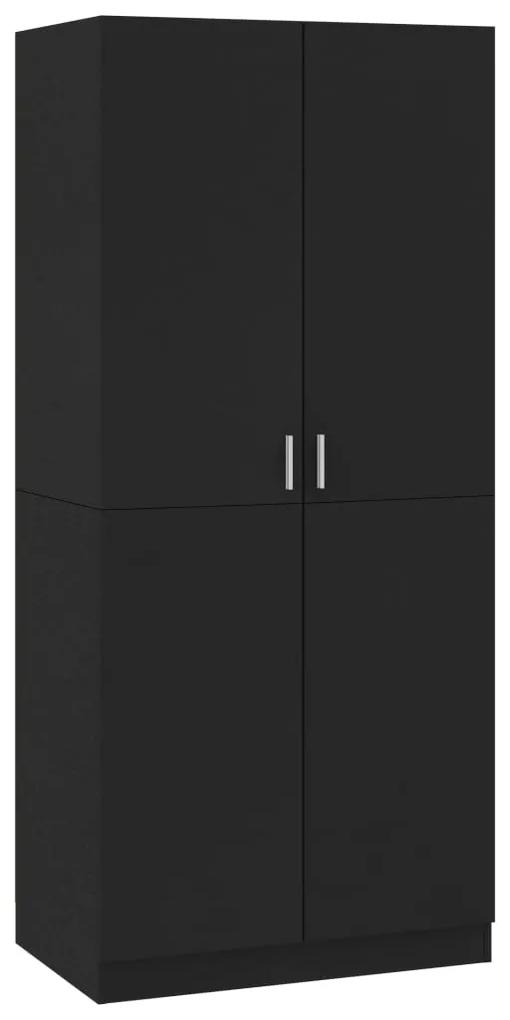 Sifonier, negru, 80x52x180 cm, PAL Negru, 1