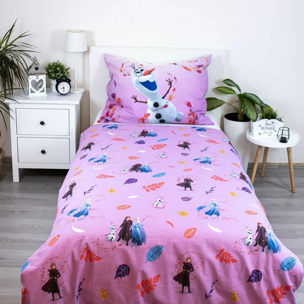 Lenjerie de pat din bumbac Jerry Fabrics Frozen"Magical time", 140 x 200 cm, 50 x 70 cm, 140 x 200 cm, 50 x 70 cm