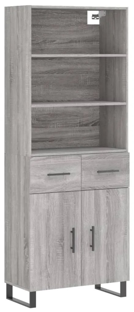 vidaXL Dulap înalt, gri sonoma, 69,5x34x180 cm, lemn compozit