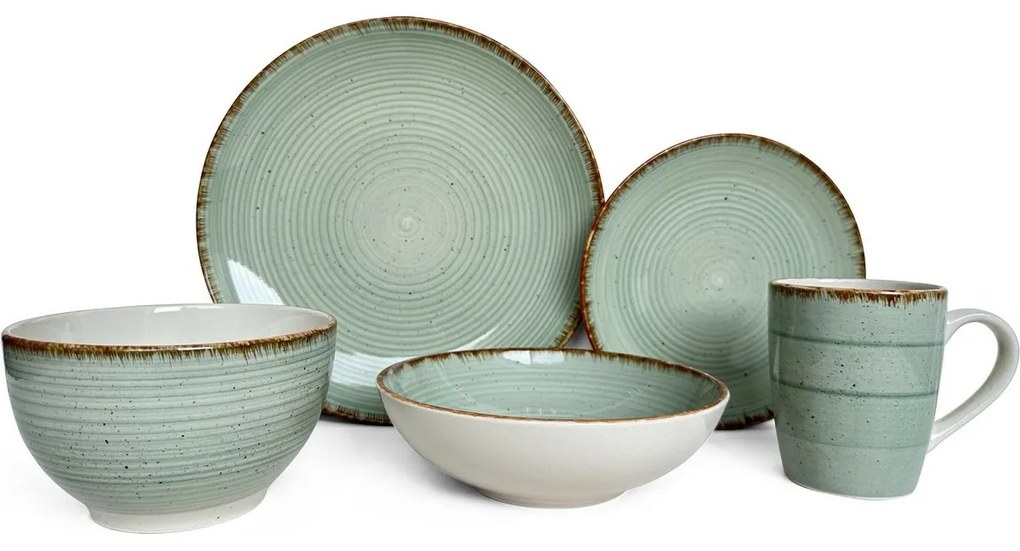 Banquet Set de tacâmuri Spiral Green, 30 bucăți
