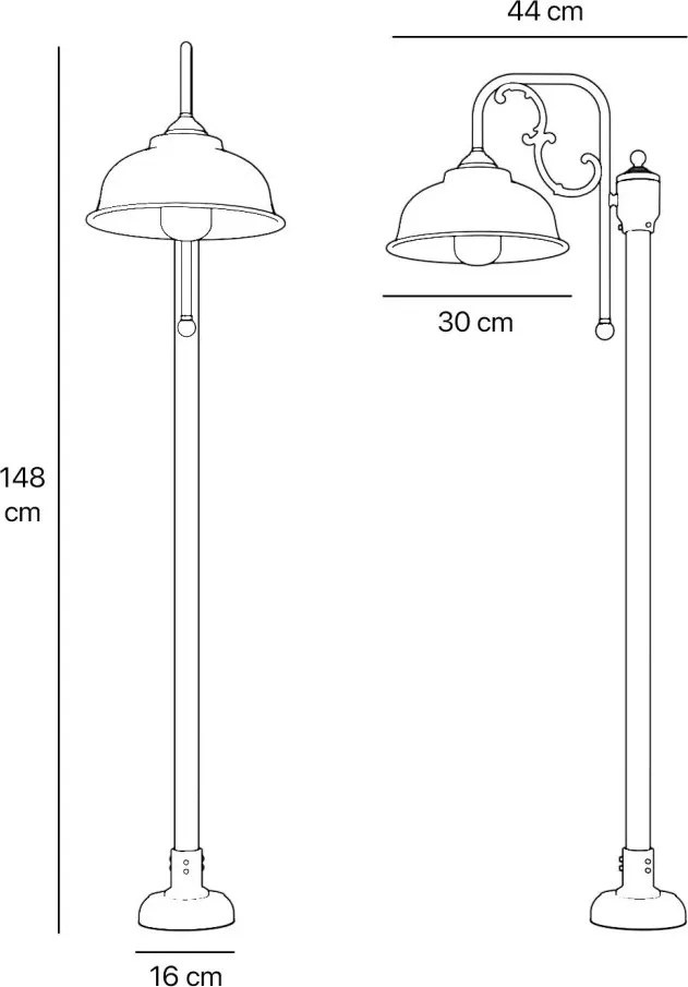 Stalp exterior IP44 realizat manual din alama Lipari