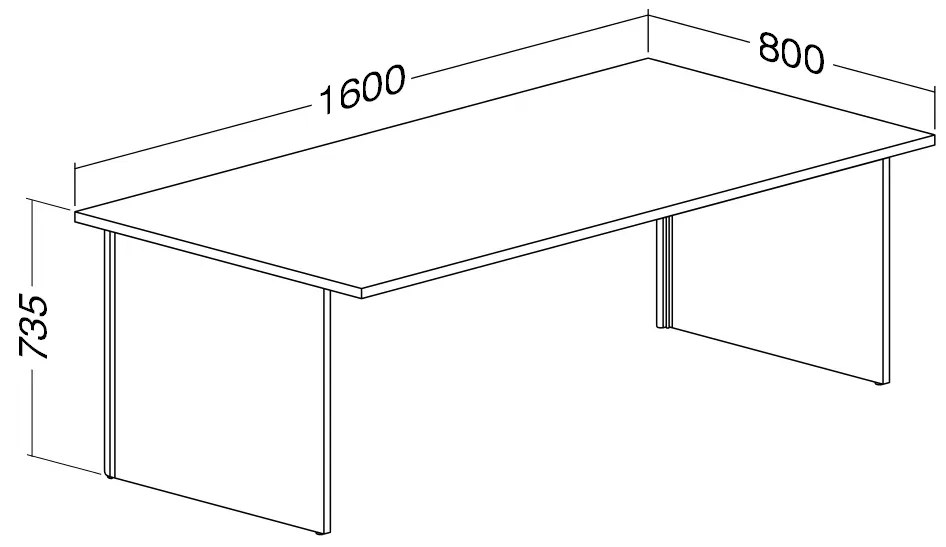 Masa ProOffice A 160 x 80 cm, nuc