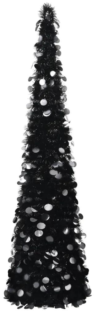 Brad de Craciun artificial tip pop-up, negru, 180 cm, PET 1, Negru, 180 cm