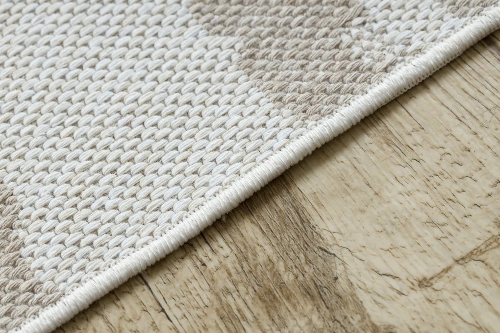 Covor ECO SISAL MOROC 22331 Absztrakció, boho franjuri - structural bej / cremă