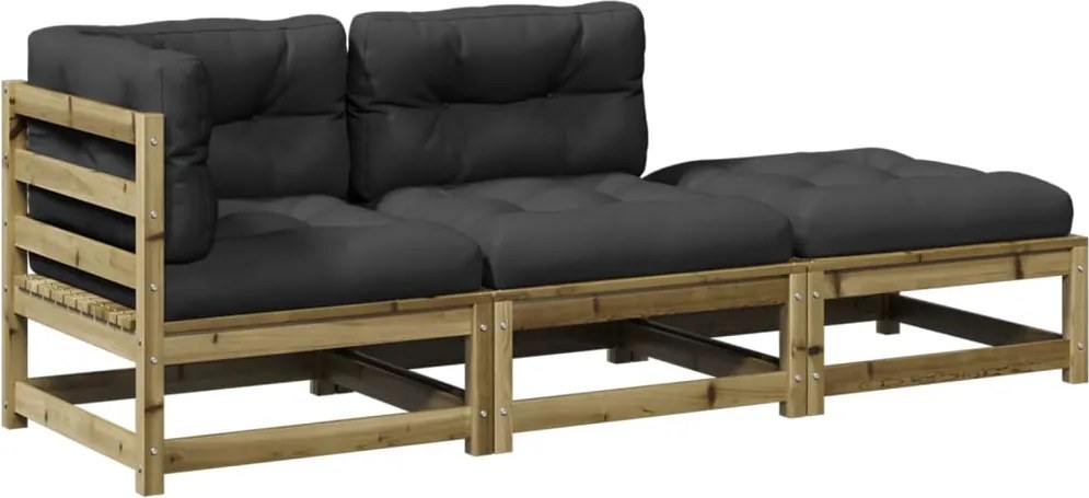 vidaXL Set mobilier de grădină cu perne, 5 piese, lemn de pin tratat